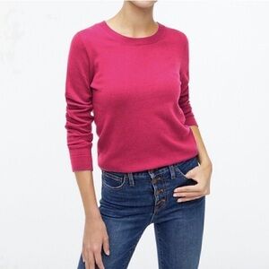 J. Crew Wool Blend Teddie Crewneck Sweater Women Med Pink